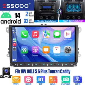 Android 14 Autoradio GPS NAVI RDS RDS Für VW GOLF 6 5 Touran Polo Caddy Carplay - Bild 1 von 17