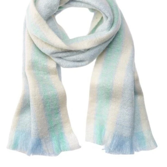 People Blanket Scarf Brushed Racer Stripe Stripes Sky Combo