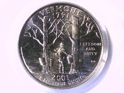 2001 P Washington State Quarter PCGS MS 67 Vermont 70068472 - Image 1 of 3