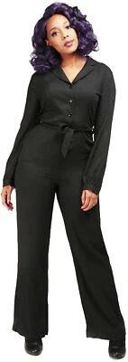 Collectif «JACQUELINE LANGARM» 40s V-Neck Wide Leg JUMPSUIT Overall Rockabilly - Bild 1 von 4