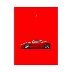 Stampa su Tela su Carta Poster o Quadro Rogan Mark Ferrari 458 Italia Red - Imagen 1 de 2