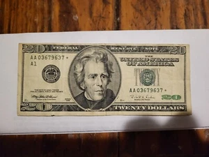 20 DOLLAR STAR NOTE OFF CENTER VERY RARE - Picture 1 of 9