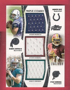 Tarjeta de camiseta de novato Andrew Lucky Robert Griffin Ryan Tannehill rc 2012 Topps Prime - Imagen 1 de 2
