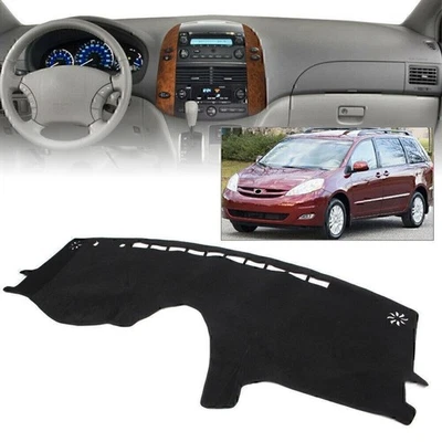 Car Dash Mat Dashboard Cover Dashmat For Toyota Sienna 2004-2010 2005 2006 Black - Imagem 1 de 4