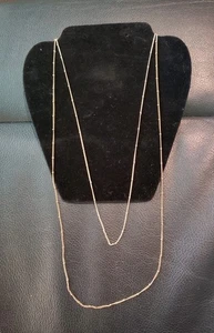 Set Of 2 Gold Tone Necklaces, Lobster Claw Hook - Picture 1 of 3
