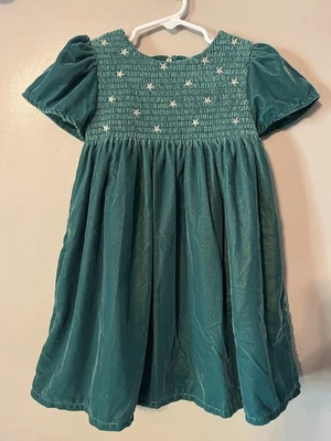 Mini vestido de veludo Boden estrelas bolsos tamanho 4-5 anos - Imagem 1 de 4