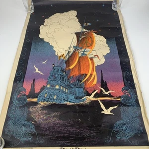 1970 Friendship Frigate Peace Love BLACKLIGHT POSTER Pirate Star City - Picture 1 of 17