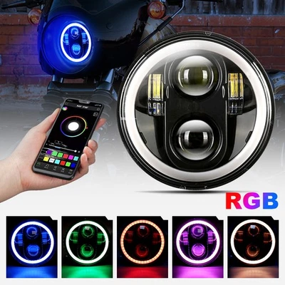 1PCS AUXBEAM DOT 5-3/4" 5.75" LED Headlight DRL APP Control for Harley Sportster Foto 1 de 4