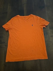Vintage Polo Ralph Lauren T-Shirt Men's  Size Large Orange Single Stitch - Picture 1 of 11