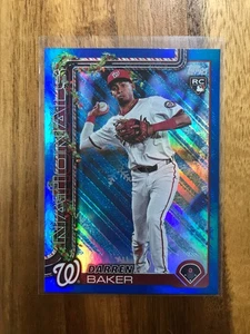 2025 Topps Holiday Darren Baker #H167 RC-Azul Paralelo Brillo Inserto Nacionales - Imagen 1 de 2