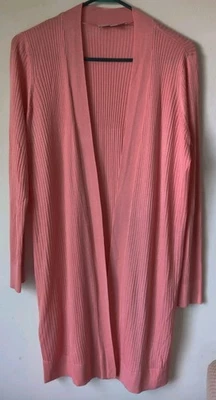 Cárdigan coral acanalado hasta la rodilla manga larga Loft para mujer talla M Foto 1 de 4