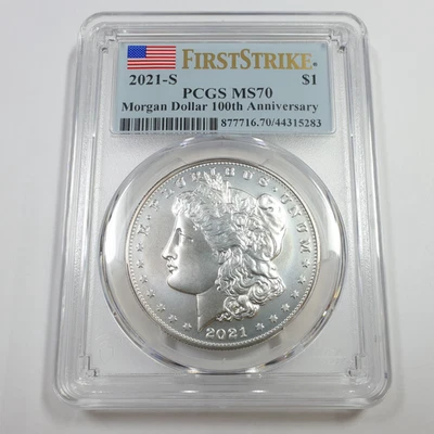 2021 S SAN FRANCISCO PCGS MS70 FDOI - Silver Morgan Dollar $1 US Coin #57192A - Image 1 of 3