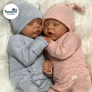 Muñecas de cuerpo completo de silicona para bebés renacidos realistas de 18 pulgadas gemelas renacidas para niñas - Imagen 1 de 4