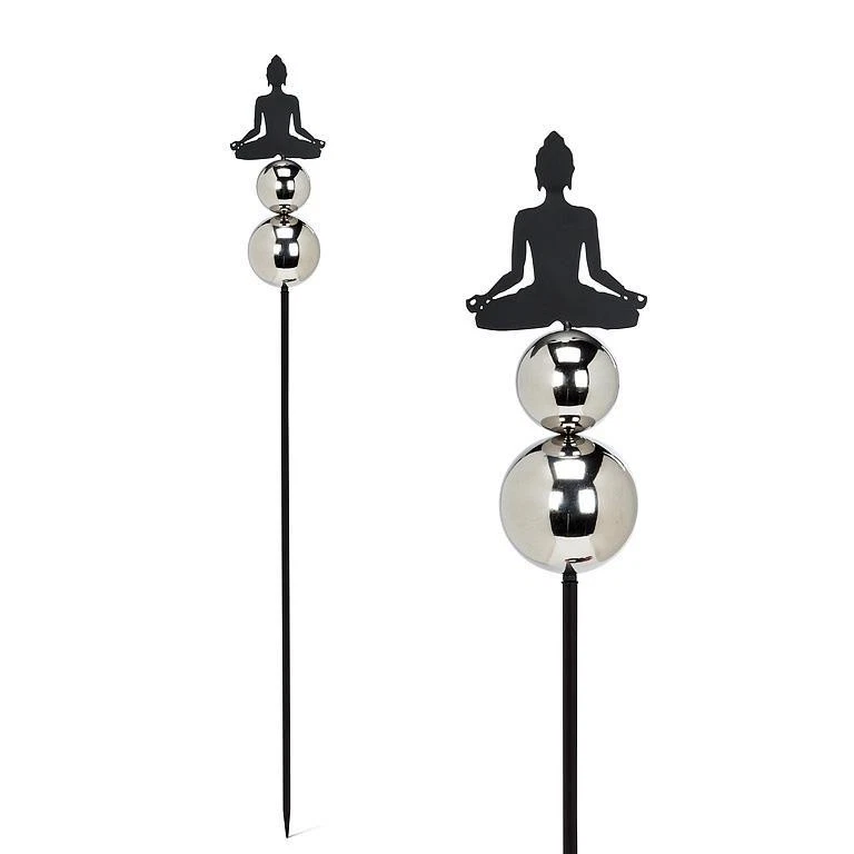 Buda con bola de observación estaca de jardín Foto 1 de 1