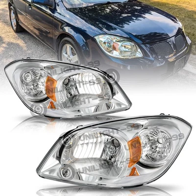 For 2005-2010 Cobalt 07-10 Pontiac G5 05-06 Pursuit Headlights Left+Right Side - Image 1 of 4