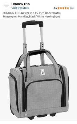 Newcastle 15-Inch Underseater, Telescoping Handles,Black White Herringbone - Image 1 of 4