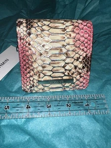 Brahmin Jane Melbourne Pink All Over Snake Genuine Leather Billfold Med Wallet - Picture 1 of 8