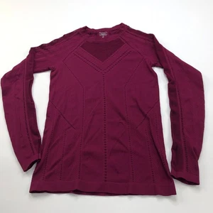 Athleta Oxygen Mesh Small Burgundy Womens Athleisure Pullover Top 529445 - Picture 1 of 7