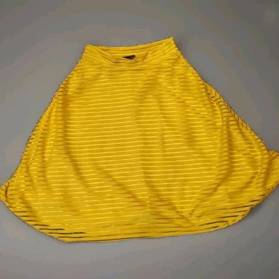 Falda Vintage Silhouette NYC Med Rayas Transparentes Forrada Línea A Amarillo Mostaza B43 Foto 1 de 4