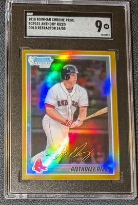 2010 Bowman Chrome Prospects Gold Refractor Anthony Rizzo BCP101 Rookie /50 1ST - Image 1 of 2