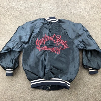 Vintage Auburn Sportswear Jacket Youth 10-12 Black Satin Varsity Wendy 80s USA - Image 1 of 4