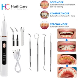 Electric Sonic Dental Scaler Tooth Cleaner Teeth Calculus Plaque Stains Remover - Picture 1 of 23