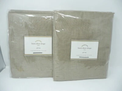 Pottery Barn  Flax Linen SHEER  S/2 54x84 Drape Flax Color - Image 1 of 2