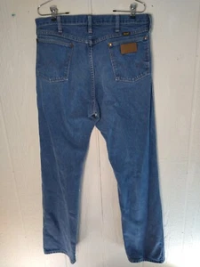 Jeans azules de colección años 90 Wrangler 13MWZ corte vaquero ajuste original para hombre 36x33 hechos en EE. UU. - Imagen 1 de 10