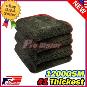 1200 GSM dickes Plüschtier Mikrofaser Handtuch Reinigung kratzfrei Lappen Polieren Detailieren - Bild 1 von 4