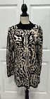 CHICO's Tunic Sweater Leopard Print Brown Black Cashmere Blend Size 2 (Large-12)