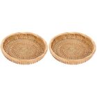2 Pieces Rattan Storage Basket Home Accents Decor Fruit And Vegetable