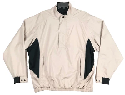 FootJoy DryJoys Jacket Mens L Tan Black 1/4 Zip Golf Windbreaker Pullover Rain - Image 1 of 4