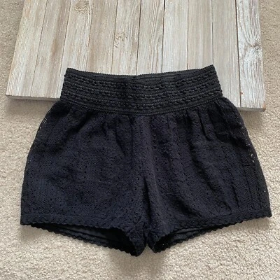 Pantalones cortos de encaje de ganchillo Maurices para mujer talla XS negros DB Foto 1 de 4