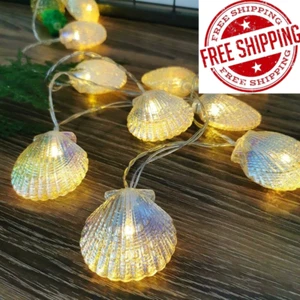 Outdoor Solar String Light for Patio Decor Seashell Ocean Real Conch String Ligh - Picture 1 of 15