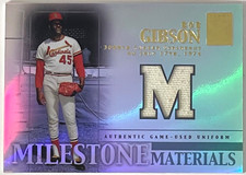 2002 Topps Tribute Milestone Materials Bob Gibson Authentic GU Relic MIM-BG