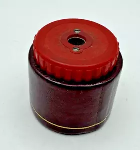 Sacapuntas Dux vintage estuche de cuero rojo Alemania - Imagen 1 de 12