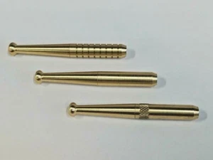 3 REAL BRASS ONE HITTER PIPES DUGOUT BAT 3" MADE IN USA** ASSORTED DESIGNS ** - Picture 1 of 4