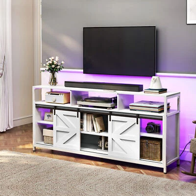 TC-HOMENY RGB LED TV Stand Cabinet TV Entertainment Center with Charging Station - Image 1 of 4