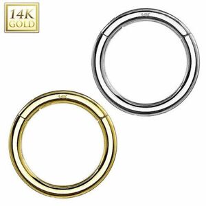 585 Oro 14 Carato Universale Piercing Naso Orecchio Helix Trago Anello Setto