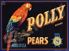 Polly brand Pears label Metal Sign 9 x 12