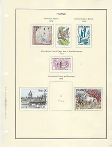 FRANCE  ALBUM PAGE FROM 1978 with 6 stamps  CV$5.60+ (FR279e)* - Picture 1 of 1