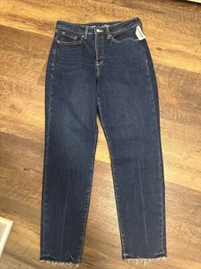 Old Navy OG Womens Jeans 4 Blue Straight Leg  High Rise Secret Slim Pockets NEW - Picture 1 of 4