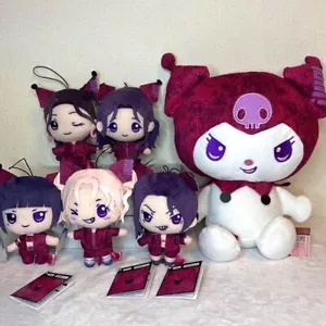 (G) I-DLE x Kuromi Plüschpuppe Maskottchen 6er Set Furyu Sanrio NEU JAPAN - Bild 1 von 4