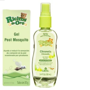 RICITOS DE ORO CITRONELLA BABY SPRAY ANTI MOSQUITOS 3.4OZ+POST MOSQUITO GEL 1OZ - Picture 1 of 3