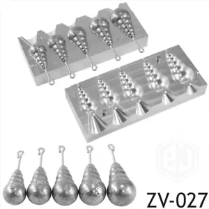 DIY Sea Fishing Lead Weights Pear Bomb Mould CNC Aluminium 4 in 1 mold 2oz-4oz - Picture 1 of 6