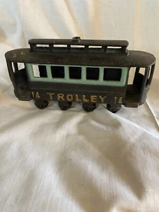Vntg Antique Wagon Trolley #14 Cast Iron Toy - Picture 1 of 8