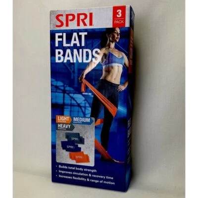 SPRI Flat Band Kit, 3 pack (Light, Medium, Heavy) Workout Bands, PT, resistance - Image 1 of 2