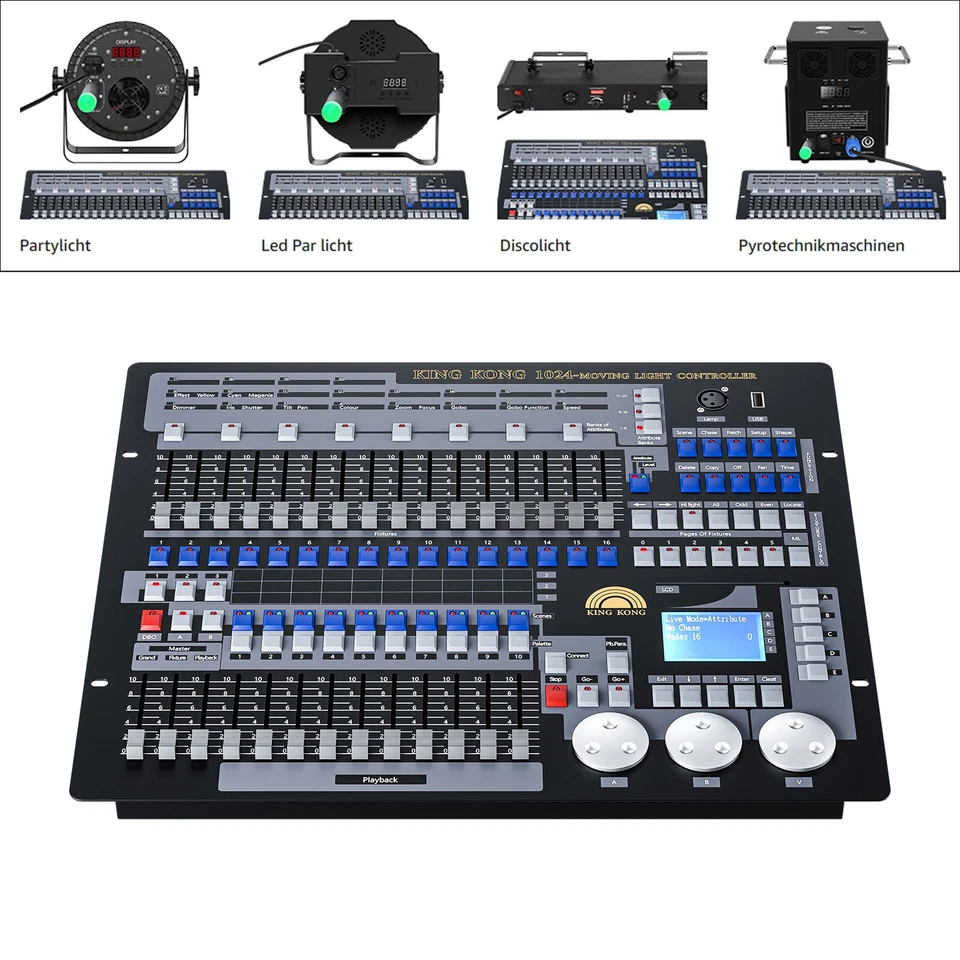 DMX Controller 1024 / 192 CH DMX Console per discoteca illuminazione palcoscenico spettacoli di luci - Immagine 1 di 4