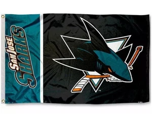 NHL Tiburones San José 3x5 bandera con ojales - Imagen 1 de 4