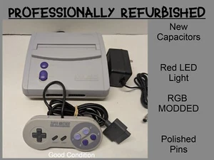 Consola SNES JR reacondicionada. RGB MOD, recapitulado, luz de alimentación LED! Buen estado. - Imagen 1 de 10